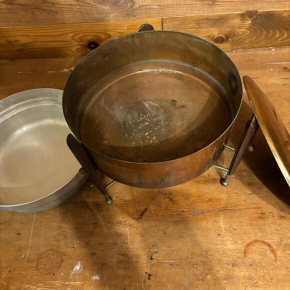 1960's Rustic Copper Chafing Dish - Picture 4 of 7